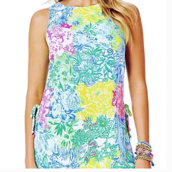 Lilly Pulitzer Donna Tunic Top Multi Colored Cheek To Cheek size XXS NWT - Picture 2 of 8
